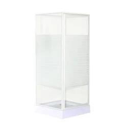 OK Douchecabine Draaideur Met Zijwand 90x90x185 Cm Wit