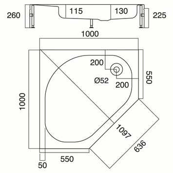 Sealskin Douchebak Optimo Hoekinstap Opbouw 100x100x26 Cm - Afbeelding 2