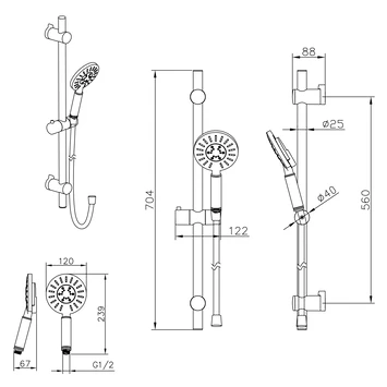 Tiger Doucheset Akcent 3 Straalstanden Zwart/messing - Afbeelding 11