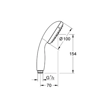 Grohe Handdouche Vitalio Start II Ø10 Cm 2 Standen 5,7 L/m - Afbeelding 2
