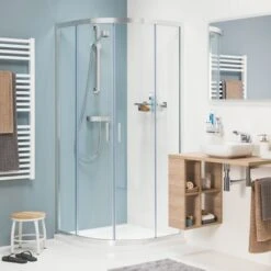 Sealskin Douchecabine Met Schuifdeur Compact Kwartrond 195x90 Cm Chroom