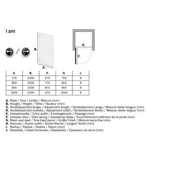 Sealskin Pendeldeur Voor Nis I AM 80x200 Cm RVS - Afbeelding 5