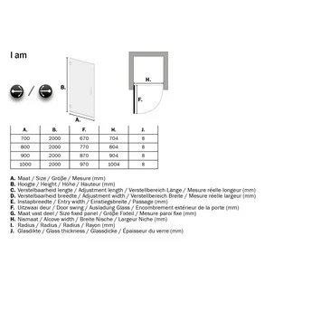 Sealskin Swingdeur Voor Nis I AM 200x100 Cm Chroom - Afbeelding 5