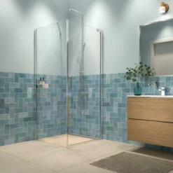 Sealskin Inc. Draaideur En Zijwand 100x100x200 Cm Met Douchemand, 8 Mm Helder Veiligheidsglas Met Antikalklaag Zilver Hoogglans